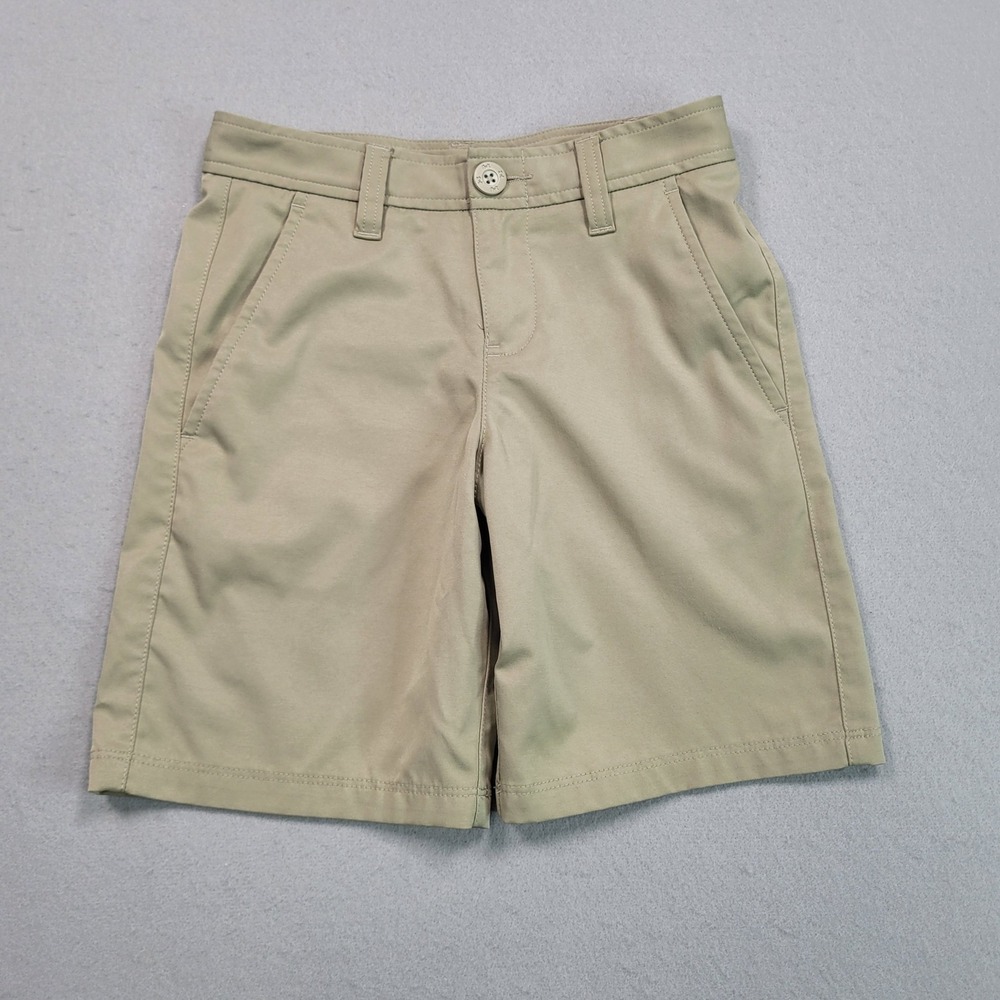 Under Armour Boys Tan Khaki Loose Fit Performance Golf Shorts Size 8